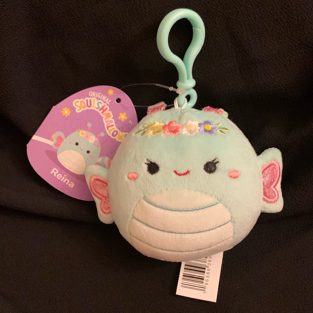 Squishmallows Reina Easter Butterfly clip NWT